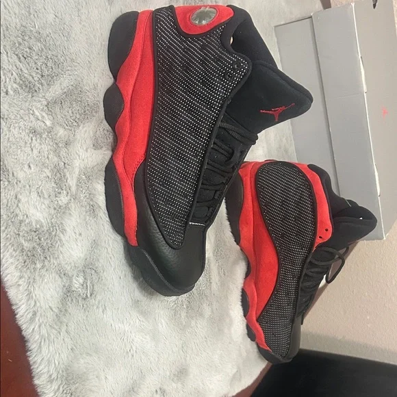 Nike Air Jordan 13 Black and Red Retro Sneakers - Picture 2 of 7